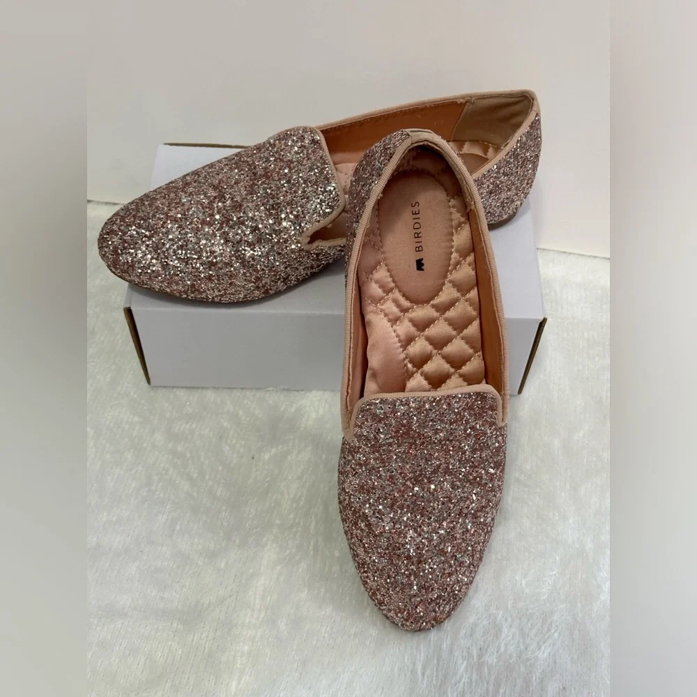 Birdies Silver Sparkle Flats 💞